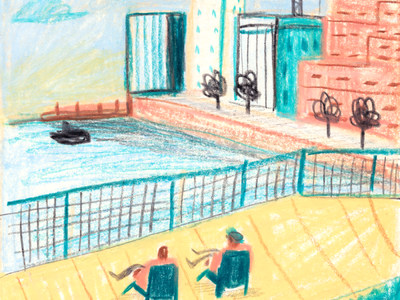 Crayon Drawing 1 character city crayon drawing editorial illustration people picture book plein air texture urban sketching