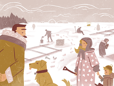 Doctor Zhivago 1 character dog drawing illustration landscape novel people snow texture