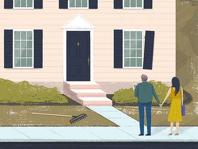 Between These Walls architecture art digital editorial illustration house illustration painting people university
