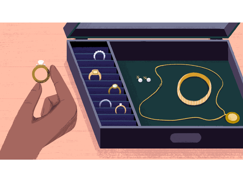 AAA Jewelry Illustration magazine hand circle jewelry icon company insurance illustration editorial