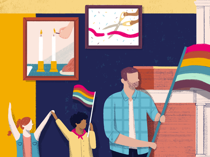 One Day Magazine - Faith Careers editorial magazine flat character simple icon gradient people pride faith illustration