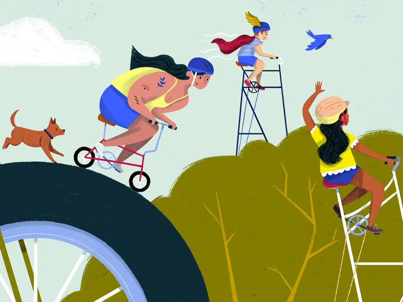 Go, Bikes, Go! Spread 1 by Alexander Mostov on Dribbble