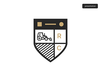Rent Club Logotype buldozer heraldic logo logotype minimalism tractor