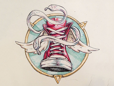 Holy Sneaker drawing icon illustration marker paper pen sneaker ui