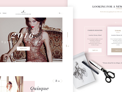 Sylwia Romaniuk website atelier design dress elegant fashion font pink ui ux website white women