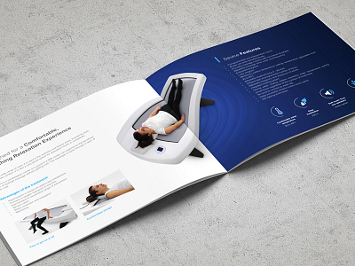 AQUAI broschure blue brochure cmyk design device flyer medical modern pantone print white