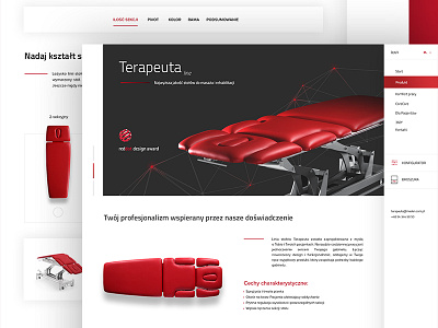 Terapeuta Product Page design device landing main modern page product red ui website white