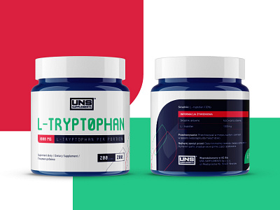 UNS Supplements brand design font label mockup modern product simple supplements