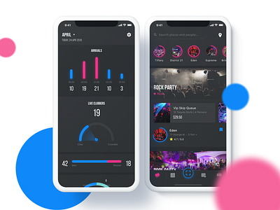 Event App 2/2 app black dark app darktheme design event ios iphone ui ux