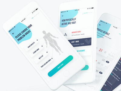 Fitness App app clean clean app design fitness ios sport ui ux vector workout