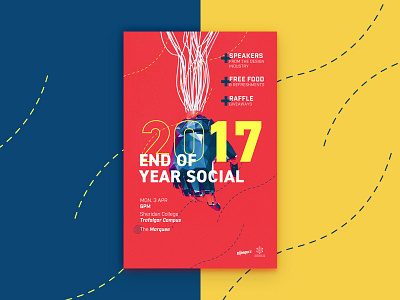 End of Year Social Poster 3d bold color design poster typography