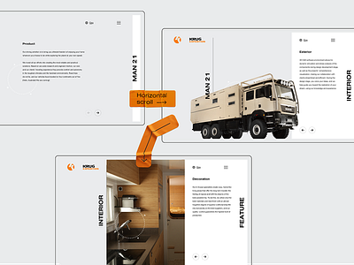 KRUG XP, introduction on website car expedition interior man offroad slider trip truck ui ux website