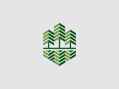 Logo concept for a landscaping materials company chevron icon landscaping logo plants tree vector