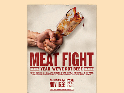 Meat Fight Poster bbq design event poster