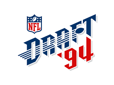 1994 NFL Draft 1994 branding illustrator national football league nfl draft logo recreated redesign shield sports symmetric symmetrical symmetry throwback updated vintage