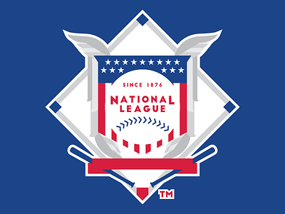National League bases bat espn flag flat logo major league baseball mlb national league shield sports stars