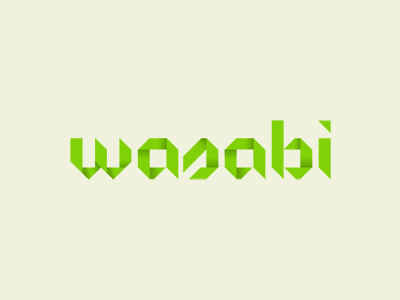 Wasabi branding logo logotype origami paper wasabi