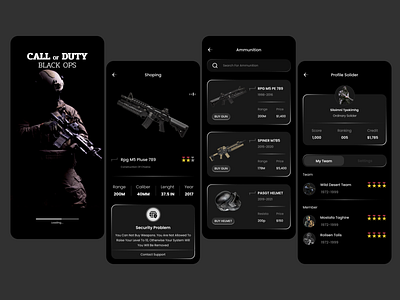 MOBILE GAME DESIGN call of duty call of duty game game app game page mabile game app ui