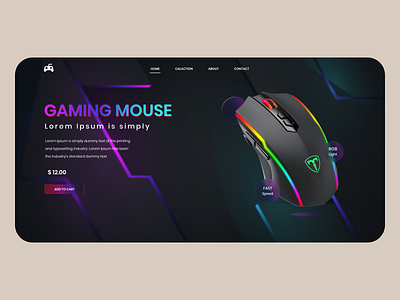 Gaming Mouse Web Layout gaming mouse ui web layout