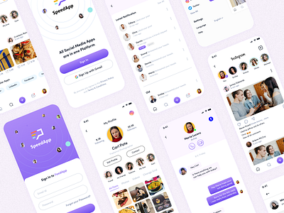 Social Media App Design Concept animation facebook instagram linkedin minimal mobile mobile app mobile design motion graphics social social app social media social media app twitter ui ui ux