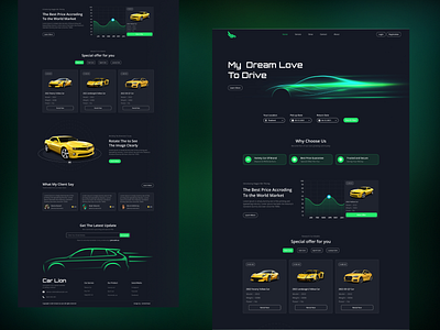Web Design: Rent - Car Rental Home Page booking car car rental app dark ui design rent rent a car rental app rental company rental website ui web web design website