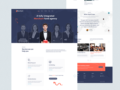 Merchant | Marketing Agency Website Landing Page agency branding design email marketing graphic design interface landingpage marketing typography ui ui design ux web web design website