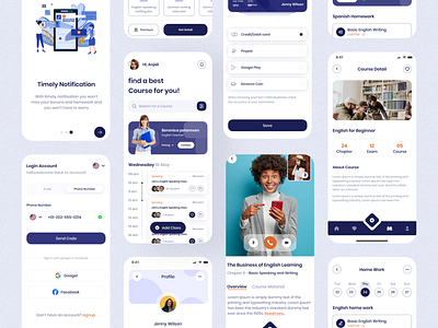 Education: Online Course Mobile App app design app ui branding clean colorful design education app educationl elearning graphic design ios learning app learning platform mobile app mobile app design online course app ui ui design uiux design web design