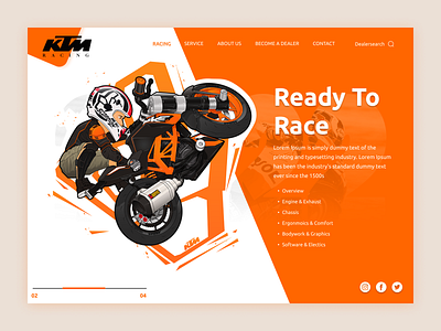 KTM Rc 390 weblayout 2021 trends animation bike creative design e commerce header ktm landing page minimal rc 390 shop store trending ui ui design ux ux design web design web header