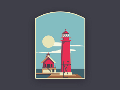 Grand Haven Lighthouse design grand haven illustration lighthouse michigan state print print design sunday