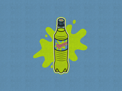 Slurm Bottle bottle design flat design futurama graphic design illustration minimal slurm vector