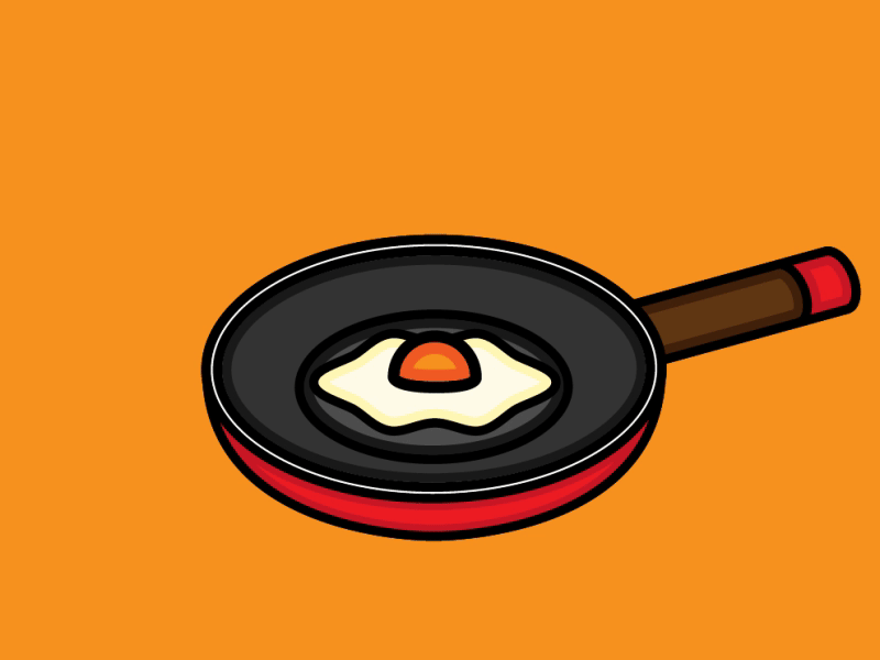 Frying Eggs breakfast design eggs flat design gif graphic design huevo frito illustration minimal motion motion graphics vector