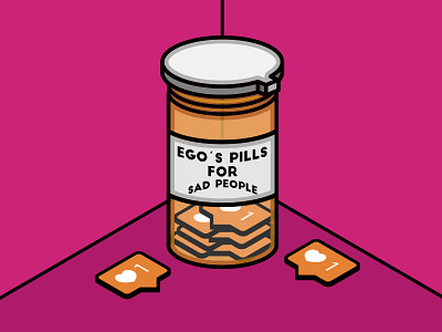 Ego´s Pills for Sad People design drugs flat design graphic design illustration likes pills sad vector