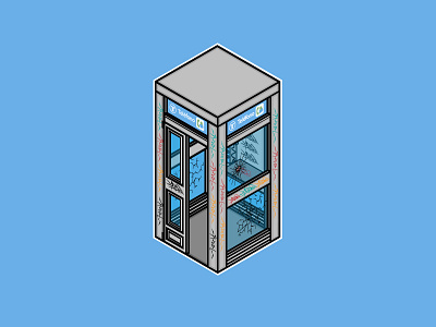 Telephone Box cabina de telefono design flat design graphic design illustration minimal telephone box vector