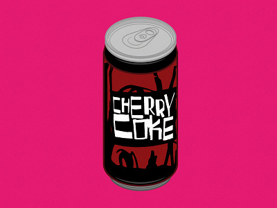 💈90'sCans💈 90´s cherry coke design flat graphic illustration vector vintage