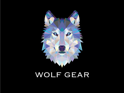 Wolf Gear Polygonal Logo geometric logo logo maker polygonal polygonal logo