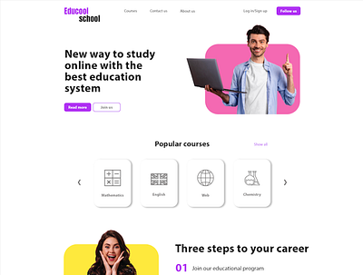 Educool School branding design education school site ui ux web webdesign website