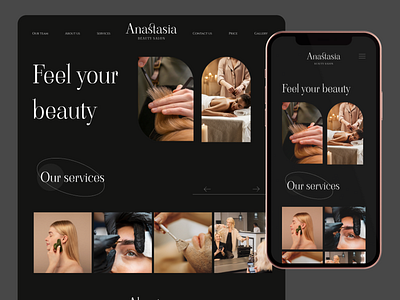 Anastasia beauty salon beauty branding design design beauty salon figma mockup salon ui ux web webdesign website