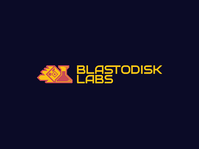 Blastodisk Labs logo branding gaming icon logo retro science vector
