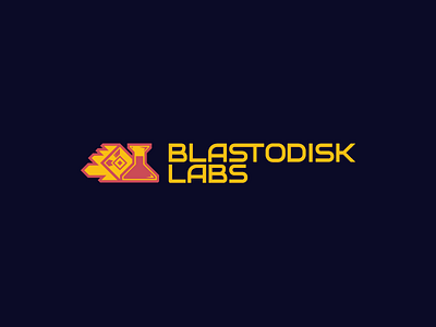 Blastodisk Labs logo branding gaming icon logo retro science vector