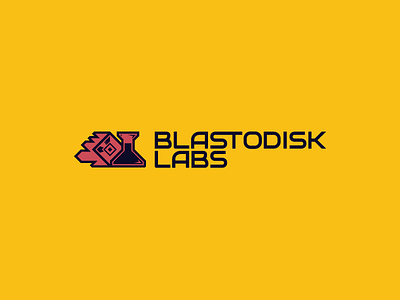 Blastodisk Labs logo / Alternate Colors branding gaming icon logo retro science