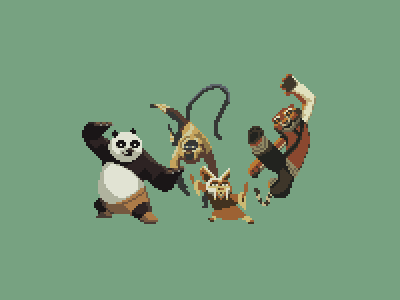 Kung Fu Panda 16 bit nickelodeon pixel art