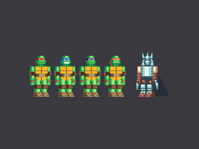 Teenage Mutant Ninja Turtles 16 bit nickelodeon pixel art