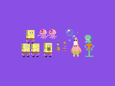 Spongebob Squarepants 16 bit nickelodeon pixel art