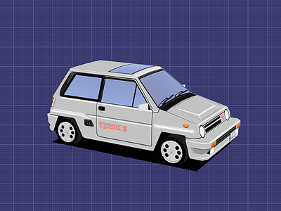 Honda City Turbo II: Factory 3d 80s 90s blender3d car lowpoly pixel art racing retro vehicle