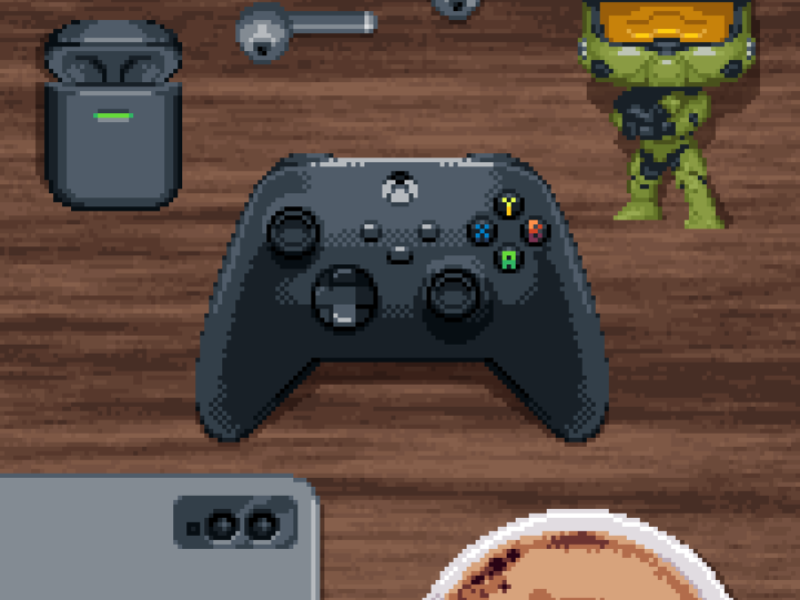 XBOX Controllers - Series X 16 bit gamepad gaming illustration joystick microsoft pixel art retro xbox