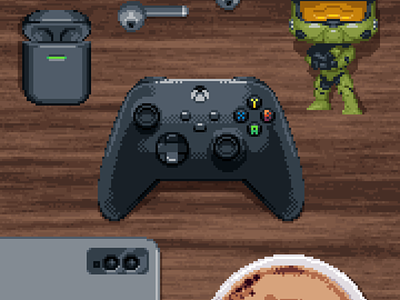 XBOX Controllers — Series X 16 bit gamepad gaming illustration joystick microsoft pixel art retro xbox