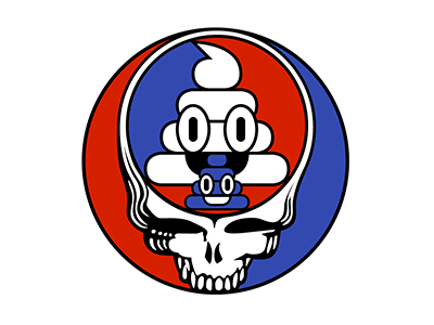 Deadhead / Poopyhead deadhead emoji grateful dead poop tricolor vector