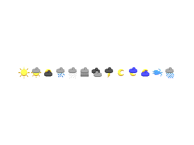 8-bit Weather Icons 8 bit 80s 90s dos ega illustration pixel art