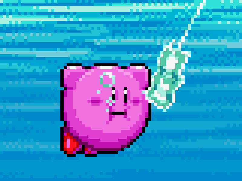 Kirby / Nevermind 16 bit 8 bit 80s 90s animation character pixel art retro video