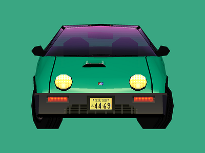 Mazda Autozam AZ-1 A / Front 16 bit 3d car icon illustration low poly maya object pixel art